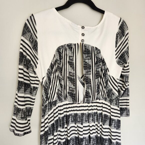 Free People New Romantics M Lelani Dress Hi Low Black Grunge Gothic Dark Pirate - Picture 7 of 9